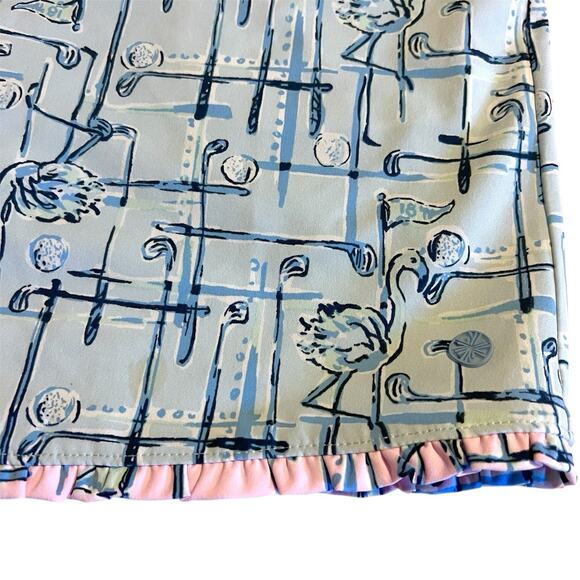 Lilly Pulitzer Luxletic Golf Skort Rare Print Talk Birdie To Me Women’s 12 Blue - Picture 2 of 8